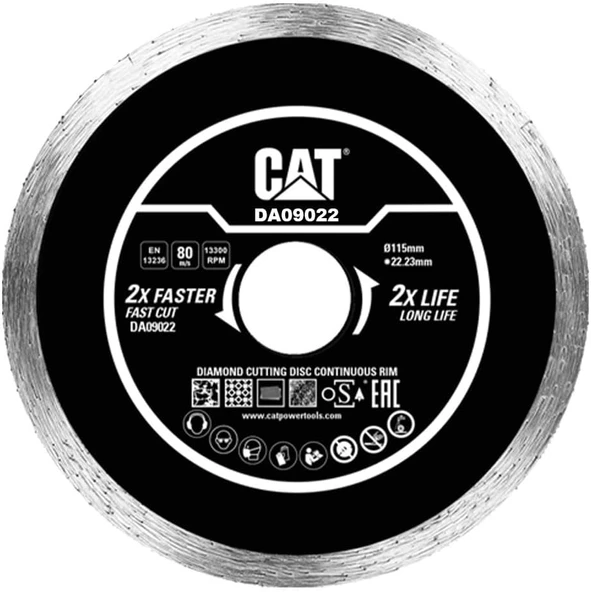 Cat Da09022 115Mm Profesyonel Fayans, Seramik, Mermer Elmas Kesme Diski (Sürekli Kenar) ürün görseli 1