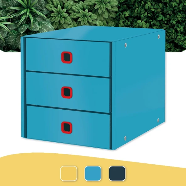 Leitz Cosy C&S Çekmeceli Evrak Rafı, Mavi - Resim 2