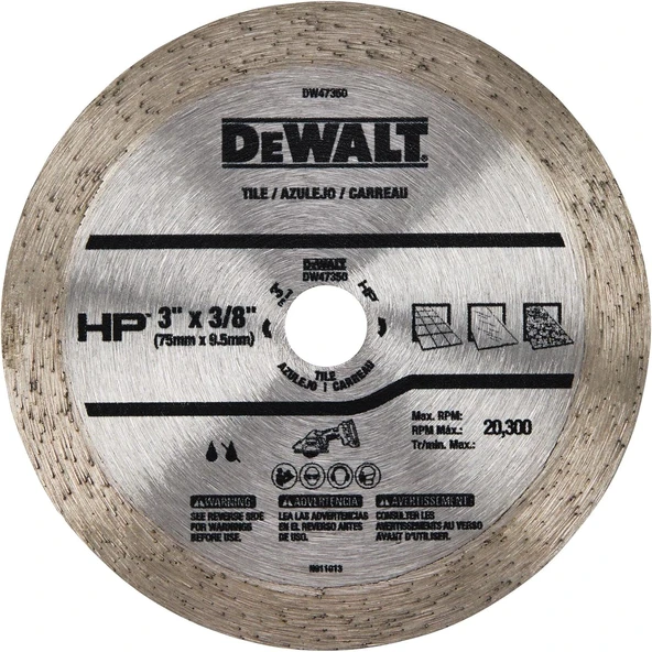 Dewalt Dw47350 Sürekli Elmas Fayans Kesme Diski, 7.6 Cm Çap, Seramik Ve Porselen İçin ürün görseli 1