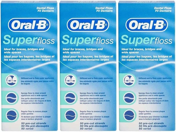 Oral-B Super Floss Diş İpi 50'Li X 3 Adet ürün görseli 1