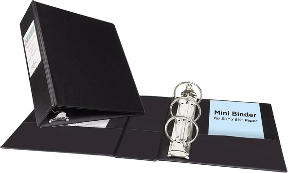 Avery Mini Dayanıklı Cilt, 5,5 X 8,5 İnç Sayfalar Için, 2-İnç Yuvarlak Halka, Siyah, 1 Bağlayıcı (27 ürün görseli 1