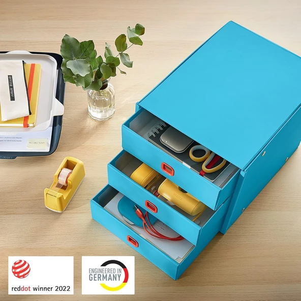 Leitz Cosy C&S Çekmeceli Evrak Rafı, Mavi - Resim 6