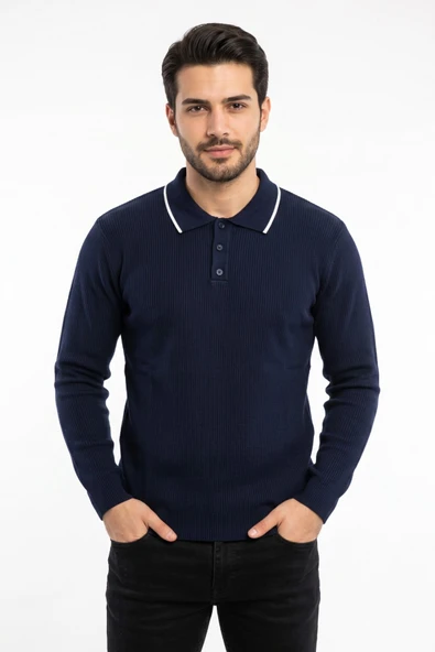 Erkek Spor Polo Yaka Mevsimlik Kazak BGL-ST05364 ürün görseli 1