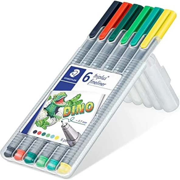 Staedtler 334 Sb6Cs10 Triplus Fineliner Dino 0.3 Mm 6'Lı Set Karışık Renk ürün görseli 1