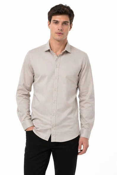 Erkek Spor Silim Fit Likralı Pamuklu Yazlık Gömlek BGL-ST05381 ürün görseli 1