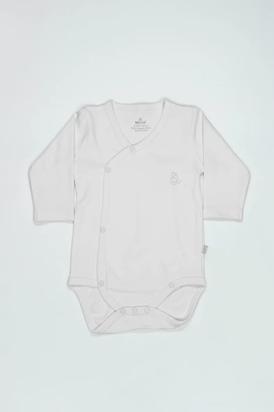 Organik Natural Basic Style Kruvaze Uzun Kol Body BS17102 Beyaz ürün görseli 1