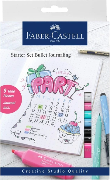 Faber-Castell 267125 - Başlangıç Seti Bullet Journaling, 9 Parçalı, Çok Renkli ürün görseli 1