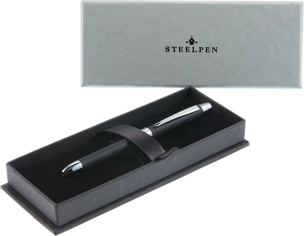 Steelpen 430-5 3 Fonksiyonlu Tükenmez Kalem Mat Siyah ürün görseli 1