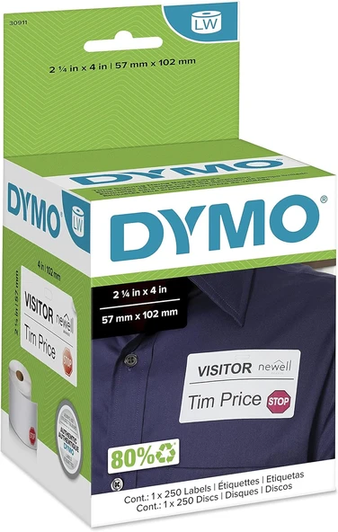 Dymo Lw İsim Rozet Etiketleri, Labelwriter Etiket Yazıcıları Için 12 Saatte Son Kullanma Bildirim Di ürün görseli 1
