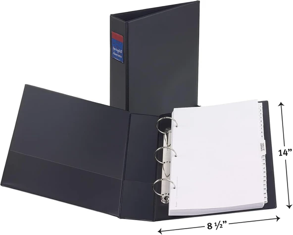 Avery Legal; Sağlam Binder 3 Halkalı; 5,1 Cm Yuvarlak Halka, Siyah, 1 Binder (6401) ürün görseli 1