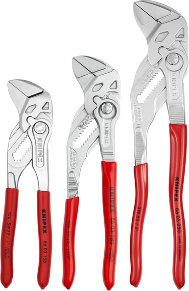 Knipex 9 K 00 80 45 Uns Maşa Anahtar Seti, 15,2 Cm/17,8 Cm/25,4 Cm 3-Parçalı ürün görseli 1