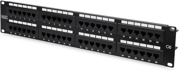 Digitus Patch Panel - 19 Inç - Cat-6-48 Port Rj45 - Korumasız - Lsa Patch Alanı - Raf Montajı 2He - ürün görseli 1