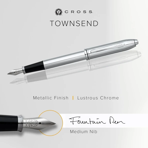 Cross 536 Townsend Dolma Kalem, Medium Uç Krom - Resim 2