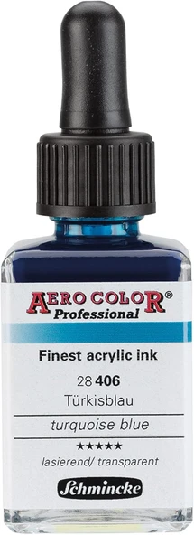 Schmincke Aero Color Professional Akrilik Airbrush Mürekkebi 28 Ml 407 Turquoise Blue ürün görseli 1