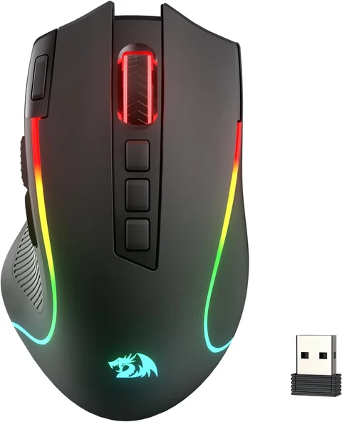 Redragon M612 Pro Rgb Oyun Faresi, 8000 Dpi Kablolu/Kablosuz Optik Oyuncu Faresi, 9 Programlanabilir ürün görseli 1