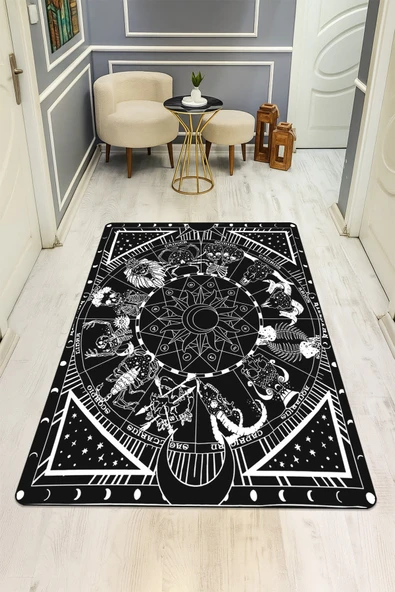 Modern Desenli Dijital Baskı Kaymaz Taban Halı H0906 RENKLİ 140 X 200 ürün görseli 1