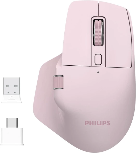 Philips Spk7858 Bluetooth Kablosuz Çift Modlu 4000Dpi 7 Tuşlu Optik Mouse Pembe ürün görseli 1