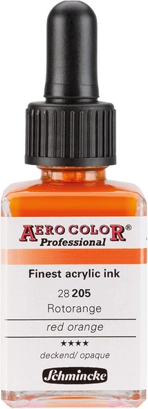 Schmincke Aero Color Professional Akrilik Airbrush Mürekkebi 28 Ml 205 Red Orange ürün görseli 1