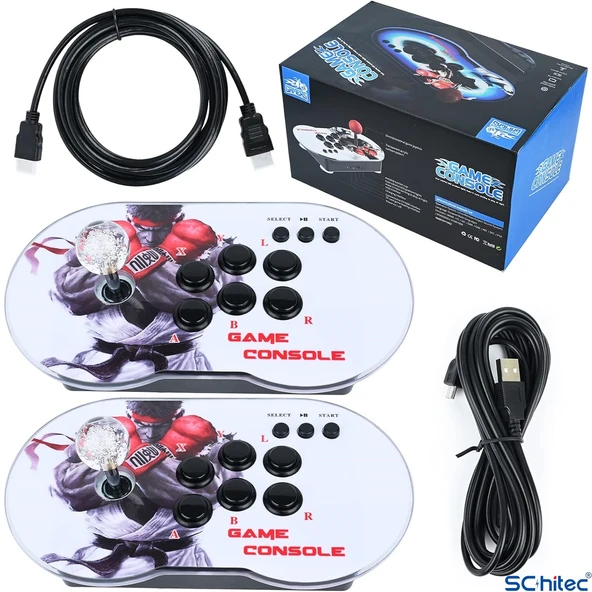 ScHitec 4K Arcade Oyun Konsolu Pandora 10000 Retro Oyunlu 2 Oyuncu Joystick M9 ürün görseli 1