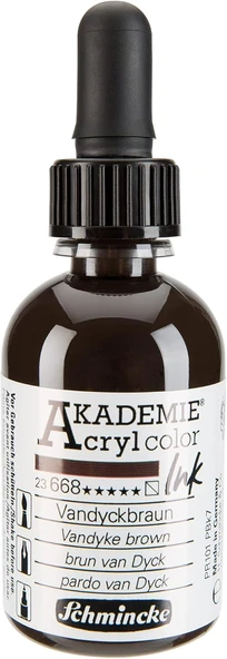 Schmincke Akademie Akrilik Mürekkep 50 Ml 668 Vandyke Brown ürün görseli 1