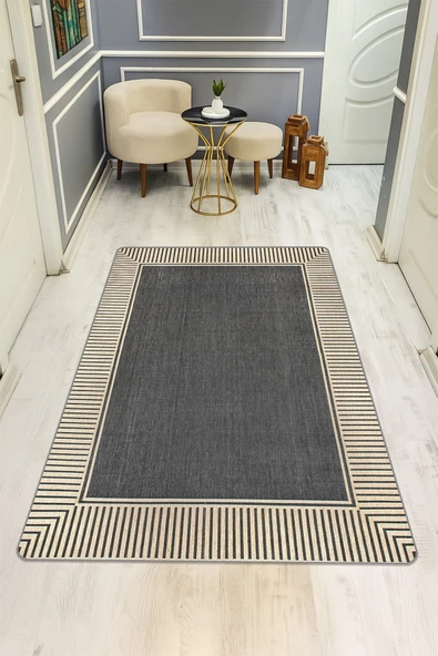 Modern Desenli Dijital Baskı Kaymaz Taban Halı H0956 RENKLİ 80 X 300 ürün görseli 1
