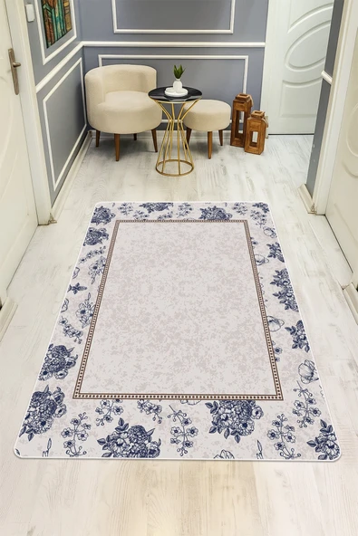 Modern Desenli Dijital Baskı Kaymaz Taban Halı H0926 RENKLİ 80 X 200 ürün görseli 1
