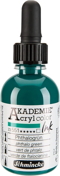 Schmincke Akademie Akrilik Mürekkep 50 Ml 551 Phthalo Green ürün görseli 1