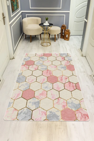 Modern Desenli Dijital Baskı Kaymaz Taban Halı H0879 RENKLİ 200 X 300 ürün görseli 1