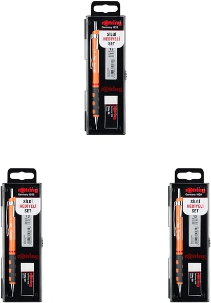 Rotring Tikky Mekanik Kurşun Kalem, Uç Ve Silgi Seti, 0,7 Mm Kalem, 2B Uç, Orta Boy Silgi, Neon Turu ürün görseli 1