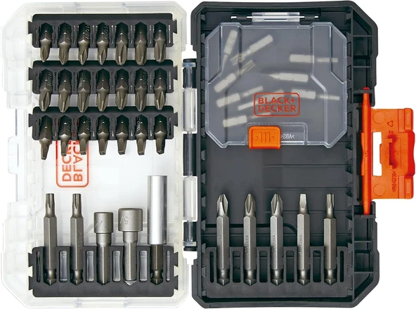 Black+Decker Si̇yah + Decker Tornavida Ucu Seti, 40 Parça (Bdast40Setff) - Resim 2