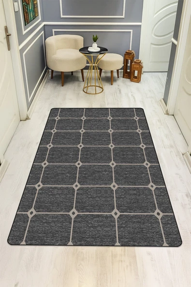 Modern Desenli Dijital Baskı Kaymaz Taban Halı H0897 RENKLİ 140 X 200 ürün görseli 1