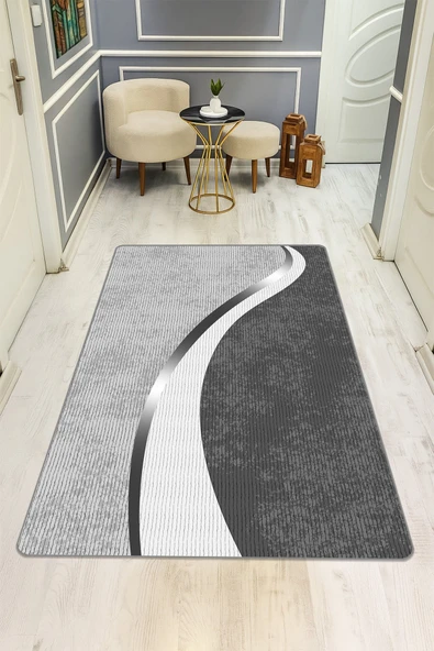 Modern Desenli Dijital Baskı Kaymaz Taban Halı H0903 RENKLİ 80 X 200 ürün görseli 1
