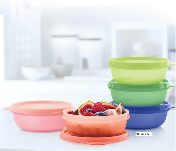 Tupperware Şeker Kaplar 300 Ml X5 Adet Kamp Yemek Saklama Ve Kahvaltılık Kabı ürün görseli 1