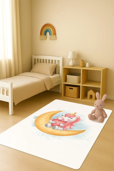 Modern Desenli Dijital Baskı Kaymaz Taban Çocuk ve Genç Odası Halısı H0874 RENKLİ 100 X 300 ürün görseli 1
