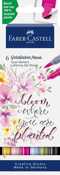 Faber-Castell Goldfaber Aqua Çift Uçlu Sanatsal Markör 6’Lı Kaligrafi ürün görseli 1