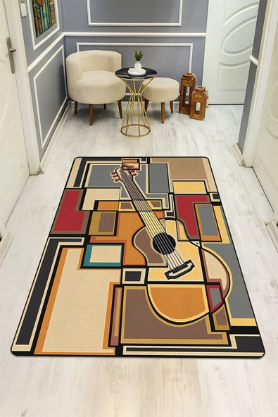 Modern Desenli Dijital Baskı Kaymaz Taban Halı H0962 RENKLİ 200 X 300 ürün görseli 1