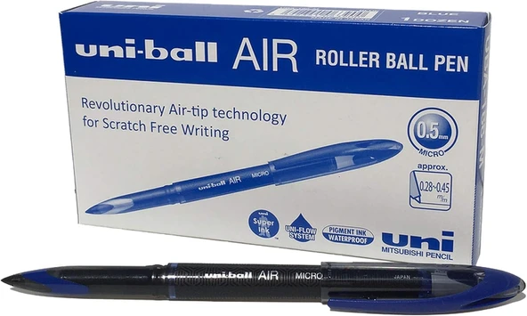 Uni-Ball 190488000 Ub-188-Micro Air Tükenmez Kalem, Mavi Super-Mürekkep, Taklit Edilemez, Fuellfeder ürün görseli 1