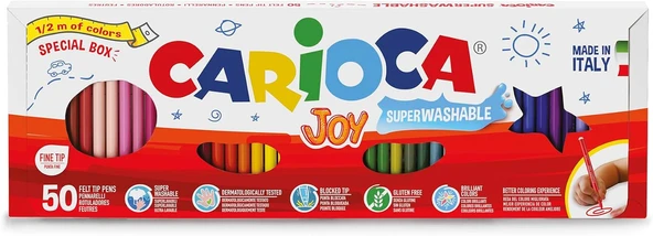 Carioca Joy Süper Yıkanabilir Keçeli Boya Kalemi 50'Li (1/2 Metre) ürün görseli 1