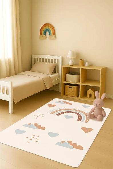 Modern Desenli Dijital Baskı Kaymaz Taban Çocuk ve Genç Odası Halısı H0755 RENKLİ 80 X 150 ürün görseli 1
