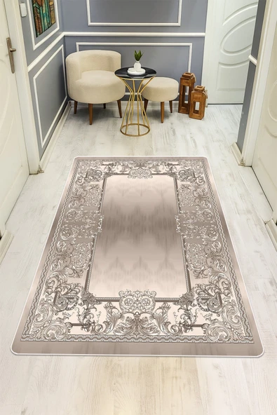 Modern Desenli Dijital Baskı Kaymaz Taban Halı H0735 RENKLİ 120 X 180 ürün görseli 1