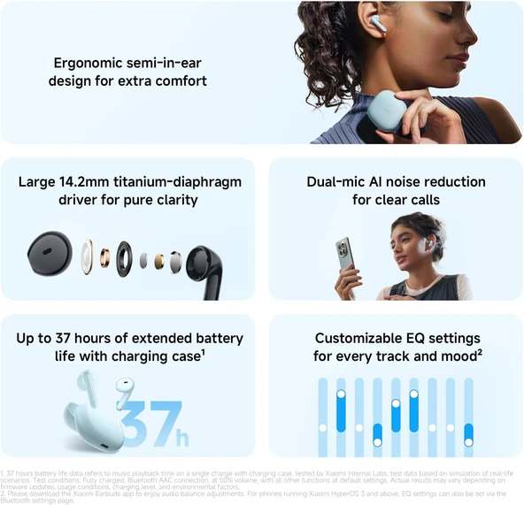 Xiaomi Redmi Buds 8 Active Beyaz Bluetooth Kulaklık - Resim 6