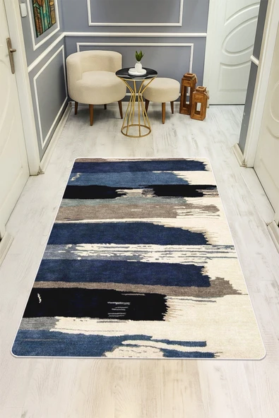 Modern Desenli Dijital Baskı Kaymaz Taban Halı H0942 RENKLİ 120 X 180 ürün görseli 1