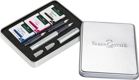Faber-Castell Grip 2011 Dolma Kalem Kaligrafi Set Gümüş ürün görseli 1