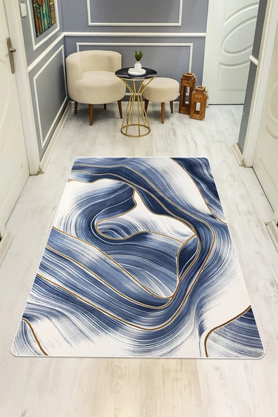 Modern Desenli Dijital Baskı Kaymaz Taban Halı H0922 RENKLİ 160 X 230 ürün görseli 1