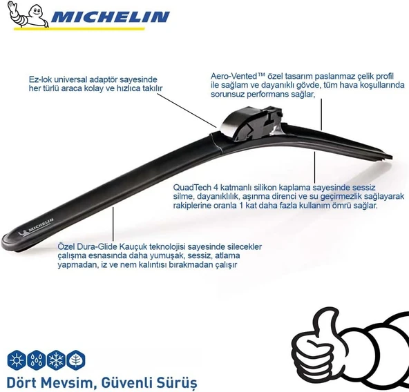 Michelin Multifit™ Mc33962 65Cm 1 Adet Universal Muz Tipi Silecek - Resim 5