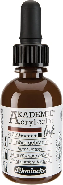 Schmincke Akademie Akrilik Mürekkep 50 Ml 669 Burnt Umber ürün görseli 1
