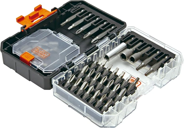 Black+Decker Si̇yah + Decker Tornavida Ucu Seti, 40 Parça (Bdast40Setff) - Resim 4