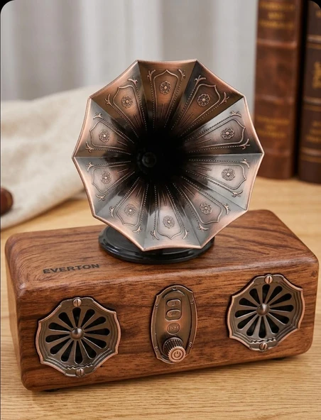 Gramafon Görünüm Ahşap Nostalji Radyo,Bluetooth Özellikli, Gramafon Nostaljik Radyo ürün görseli 1