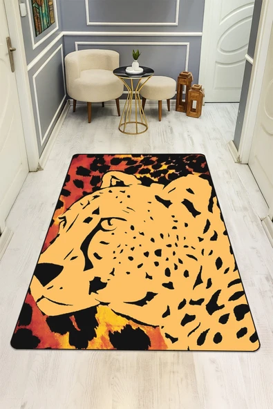 Modern Desenli Dijital Baskı Kaymaz Taban Halı H0893 RENKLİ 80 X 200 ürün görseli 1