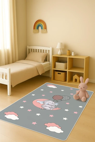 Modern Desenli Dijital Baskı Kaymaz Taban Çocuk ve Genç Odası Halısı H0872 RENKLİ 200 X 300 ürün görseli 1